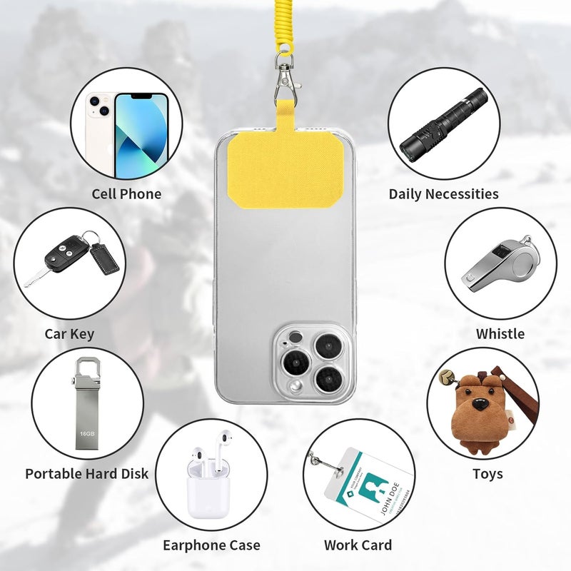 HOTEMIA Phone Tether Lanyard Anti Theft Phone Strap with Carabiner Anti-Drop Outdoor Skiing Hiking Cycling Fishing Climbing fit iPhone and Most Cell Phone (Black+Yellow) - Image 4